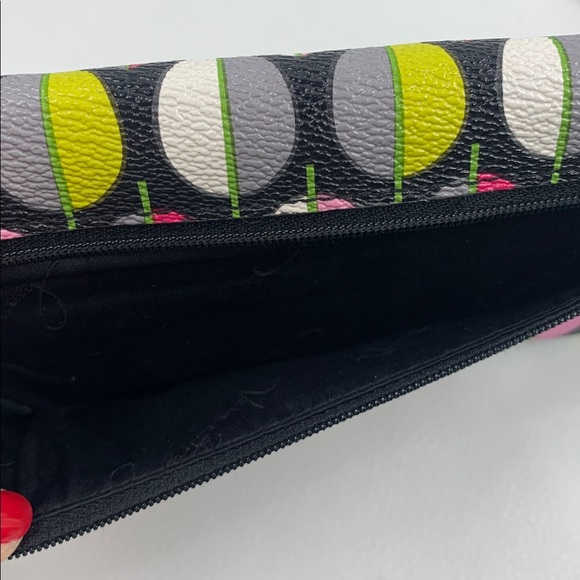 Vera Bradley Moon Drops Pink and Green Pattern wallet Magnet Close ID pocket NEW - Picture 7 of 12